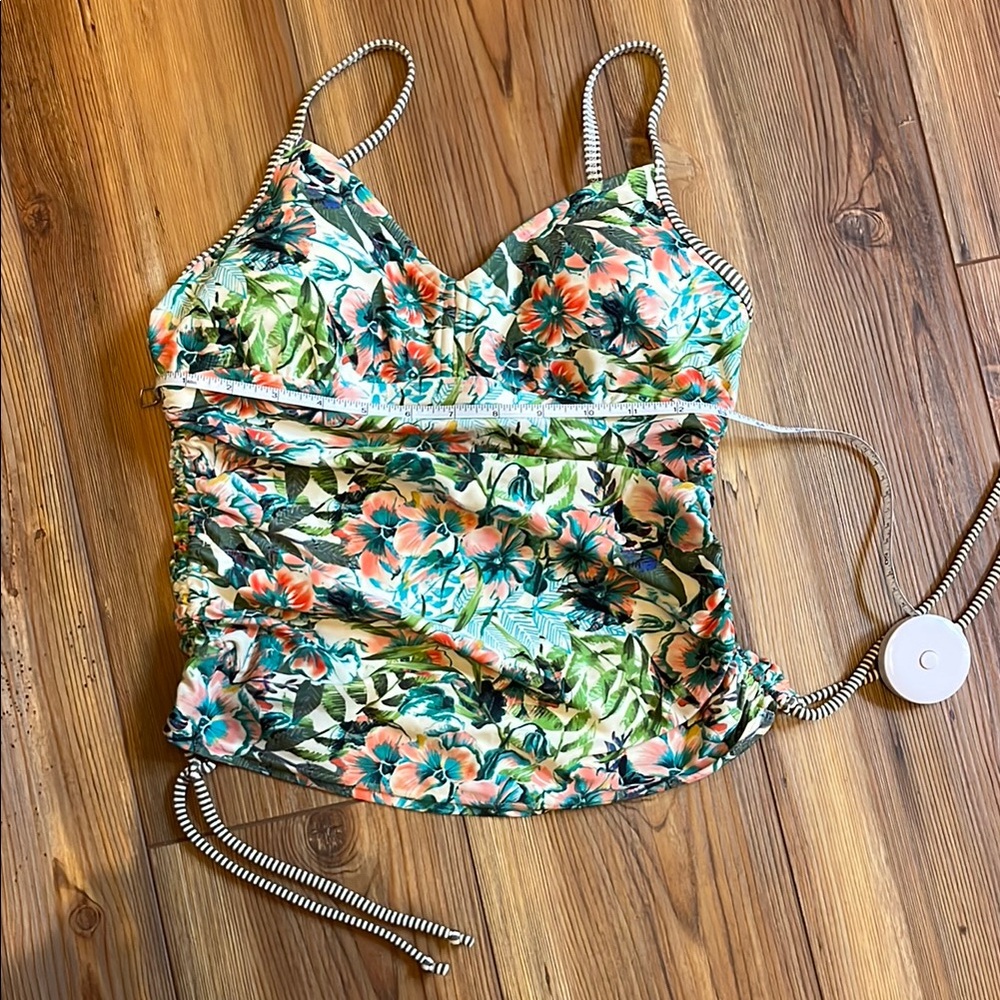 Prana Floral Swim Top - Green and Orange